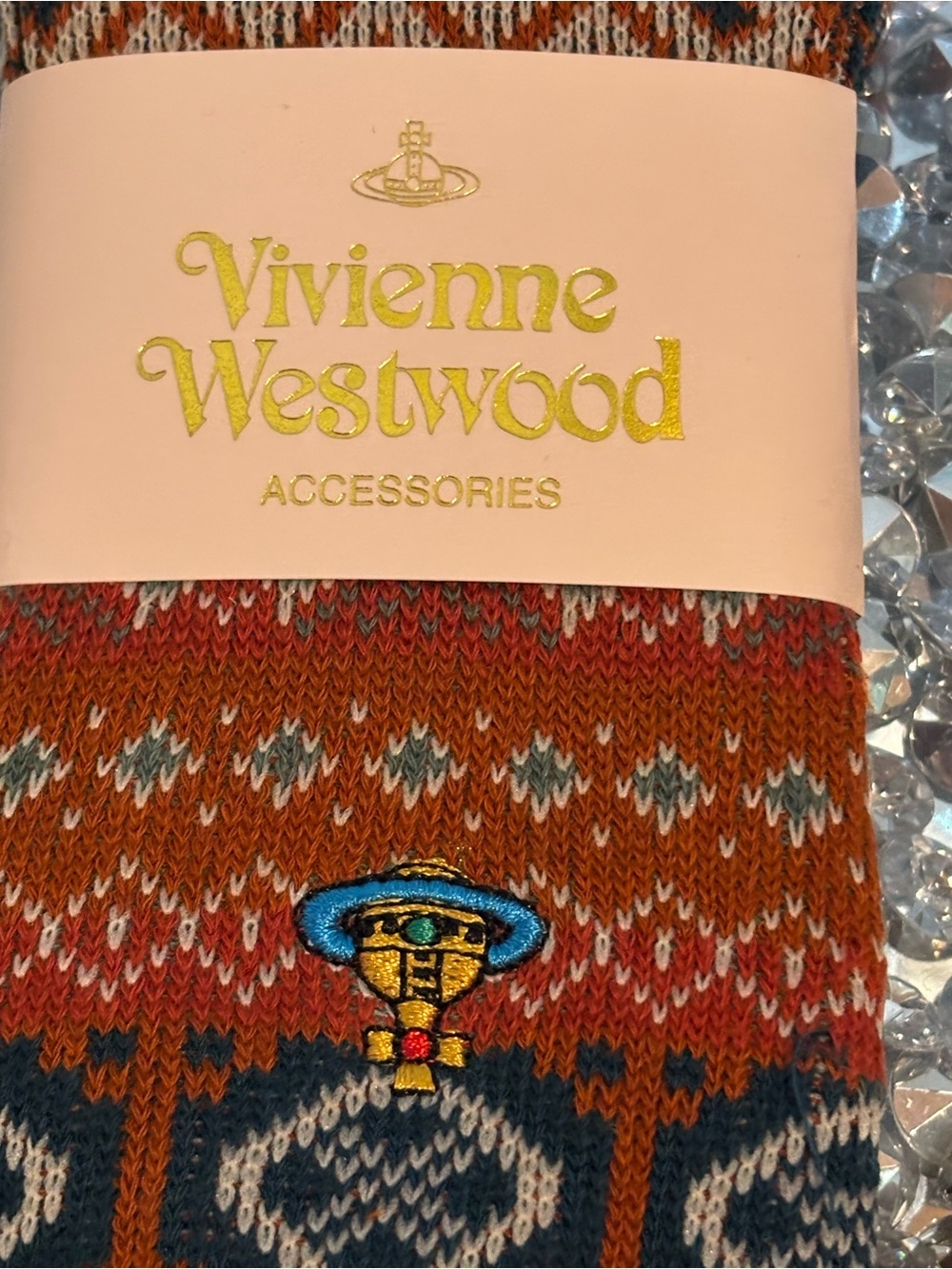🧦 Vivienne Westwood Orb Fair Isle Knit Socks – Made in Japan – NEW - Picture 5 of 5